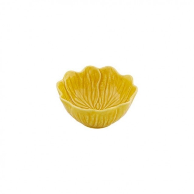 Bol ceramic galben, 12 cm, Flora - BORDALLO PINHEIRO 