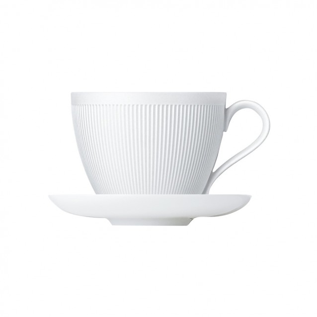 Ceasca pentru cafea si farfurie, Stella satin white - SIEGER by FÜRSTENBERG