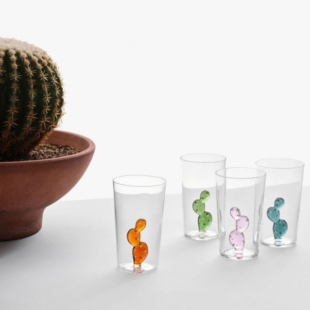 Pahar pentru apa, 13 cm, Cactus Amber, Desert Plants by Alessandra Baldereschi - ICHENDORF