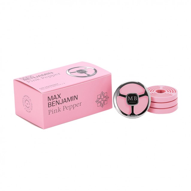 Aromatizator pentru masina cu 4 rezerve, Pink Pepper, Car Fragrance - MAX BENJAMIN