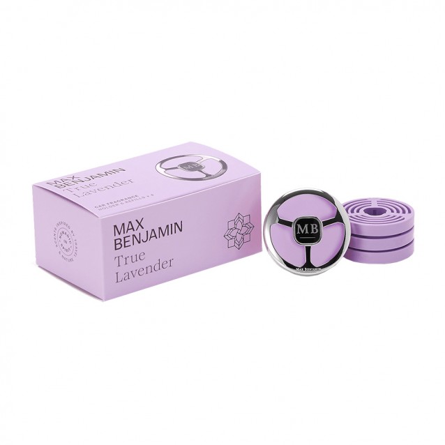 Aromatizator pentru masina cu 4 rezerve, True Lavender, Car Fragrance - MAX BENJAMIN