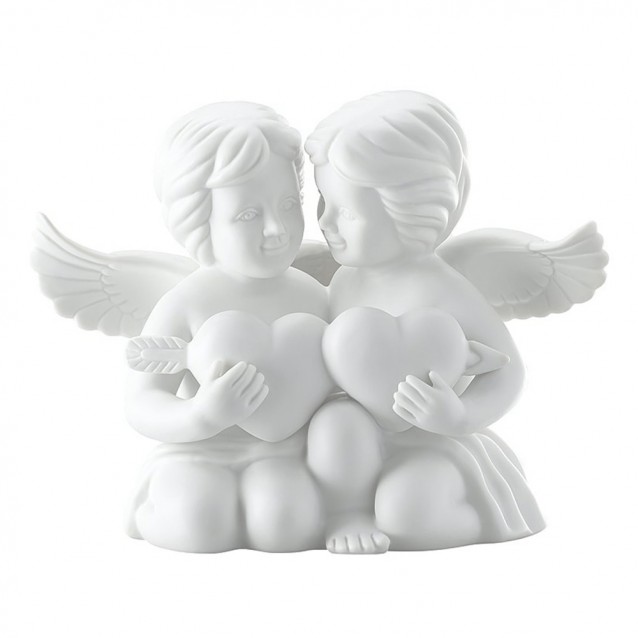 Figurina din portelan, pereche ingeri cu inima, 14.5 cm, Angels - ROSENTHAL