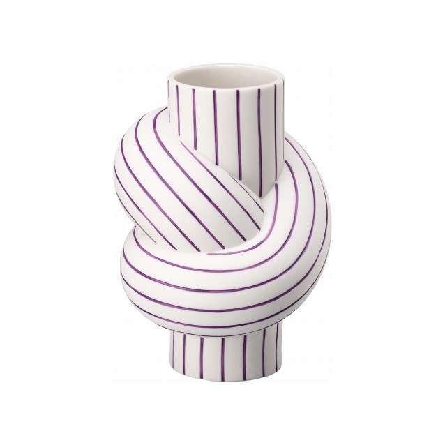 Vaza din portelan, 12 cm, Node Stripes Plum by Martin Hirth - ROSENTHAL