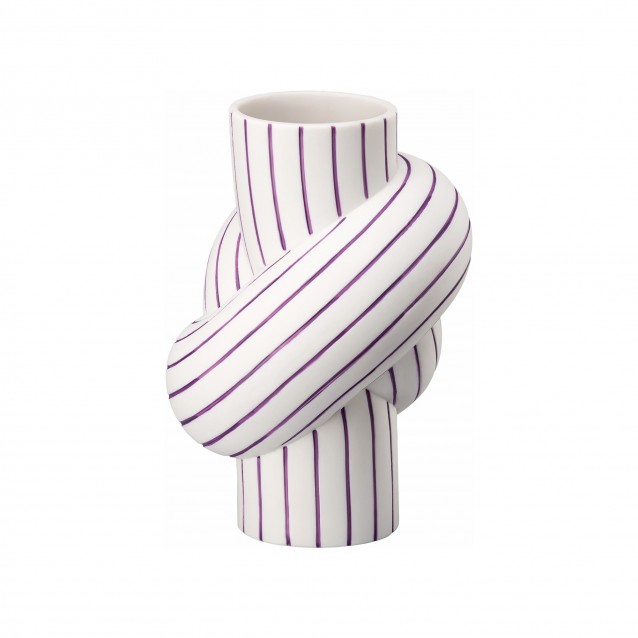 Vaza din portelan, 12 cm, Node Stripes Plum by Martin Hirth - ROSENTHAL