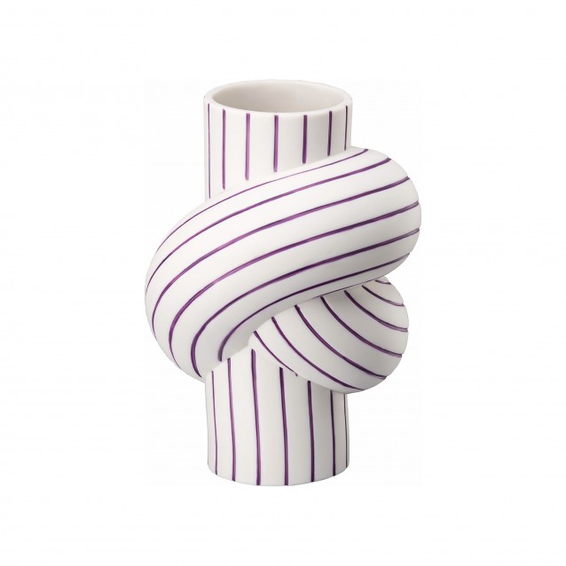 Vaza din portelan, 12 cm, Node Stripes Plum by Martin Hirth - ROSENTHAL