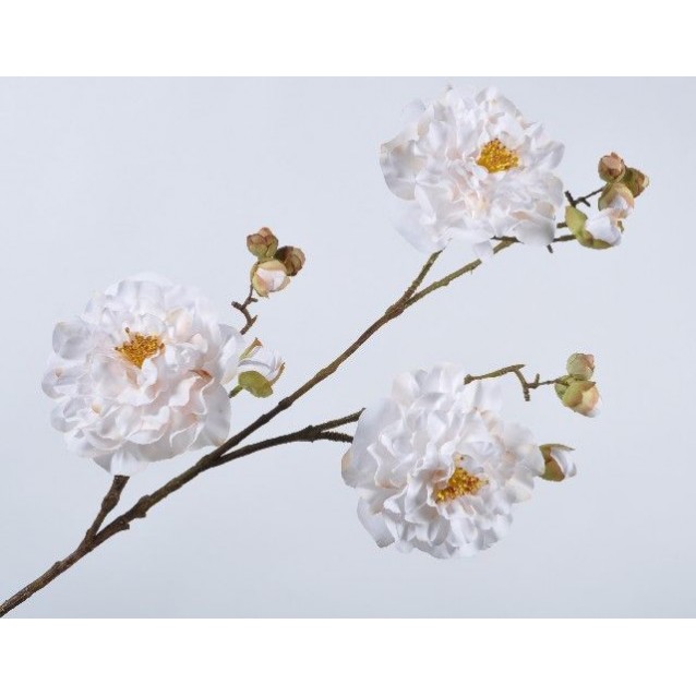 Floare decorativa camelia, 83 cm, crem - SILK-KA