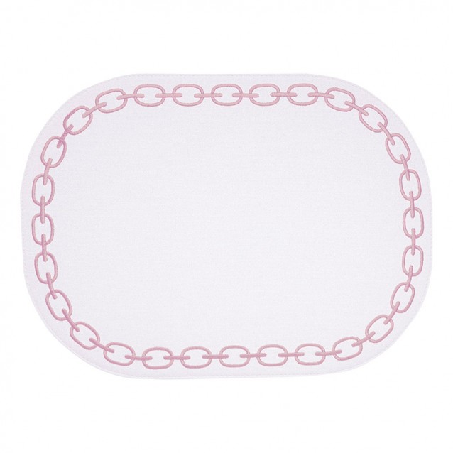 Suport farfurie, 44x32 cm, Chain White/Pink - SIMONA'S SPECIALS