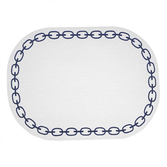 Suport farfurie, 44x32 cm, Chain White/Navy - SIMONA'S SPECIALS