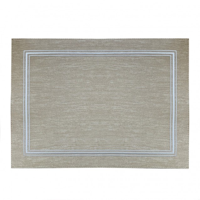 Suport farfurie, 45x33 cm, Triple Line Beige/White - SIMONA'S SPECIALS