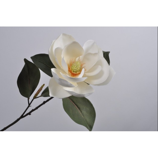 Ramura decorativa cu flori de Magnolia Alba - Silk-ka